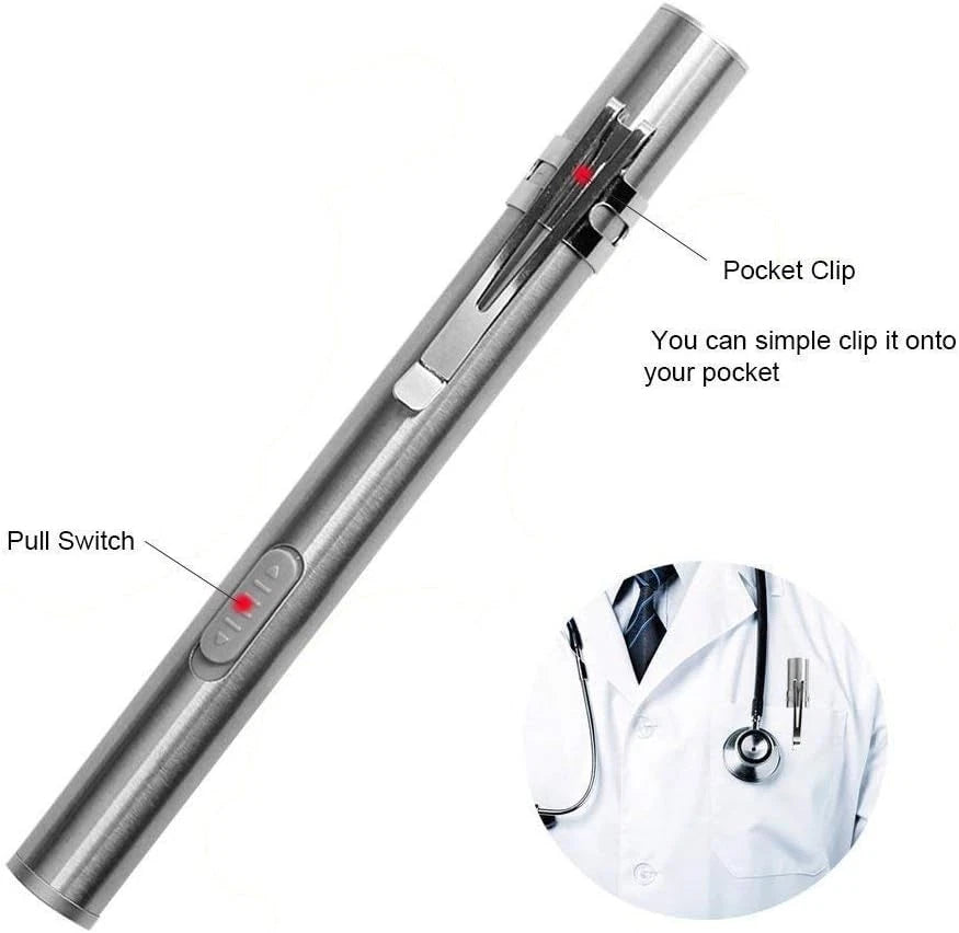 2X LED USB Rechargeable Mini Flashlight Pen Light 1000 Lumens
