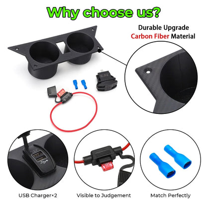 USB Charger Ash Tray for Chevrolet Camaro (1982–1992) - Fits Auto Trans Consoles