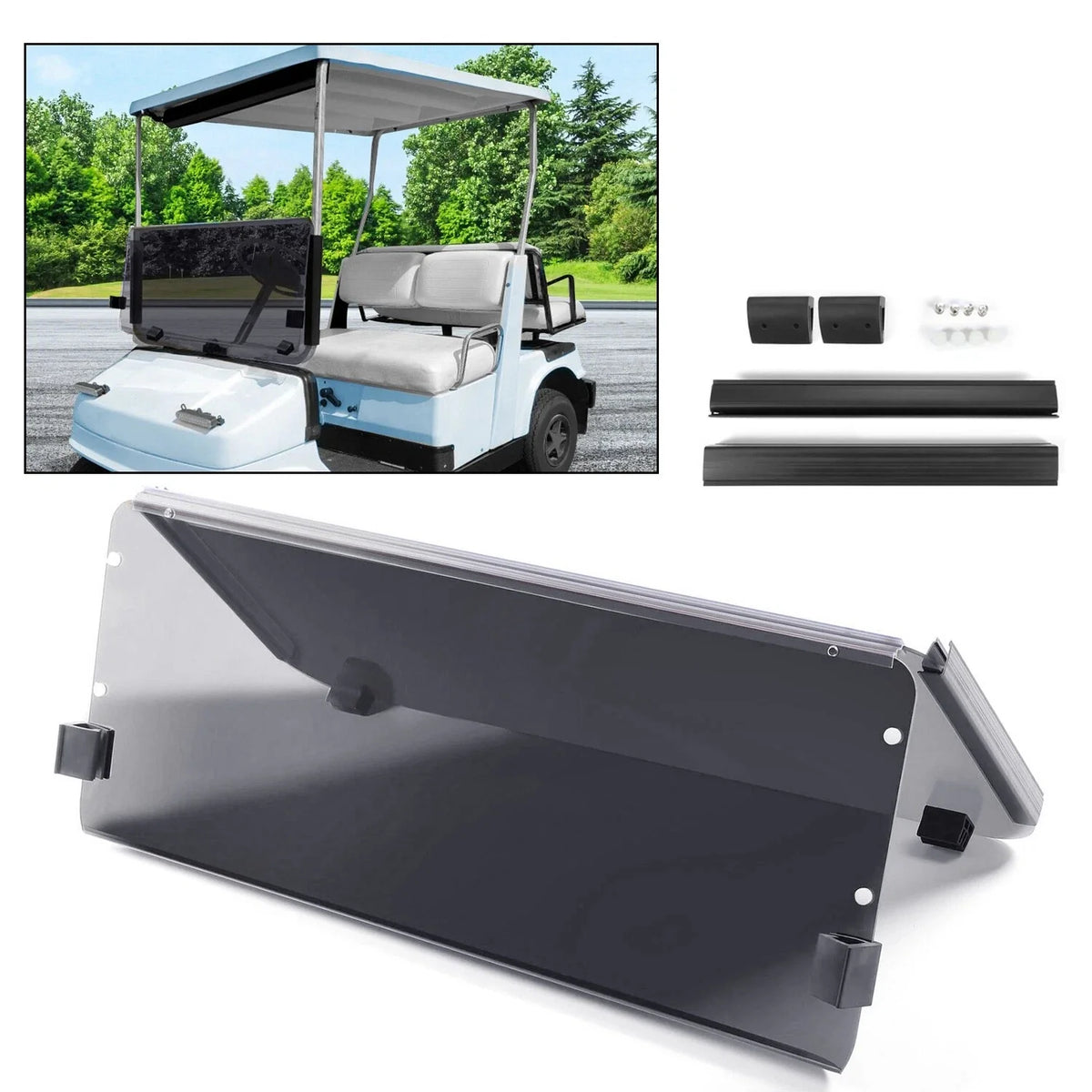 Tinted Fold Down Windshield for Yamaha G2 G9 (1985–1995)