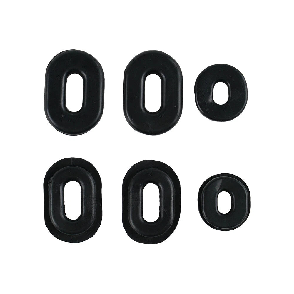Set of 6 Side Cover Grommets for Honda CB100K (1971–1972) Black Rubber