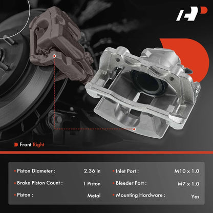 Front Left Brake Caliper with Bracket for Mercedes-Benz C250 (2012–2015)