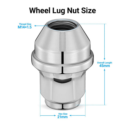 Solid Lug Nut Set for Chevrolet Silverado GMC Sierra (2013–2020)