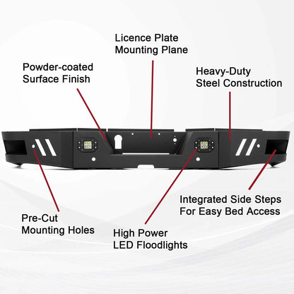 Rear Bumper Steel for Ram 2500 3500 (2010–2024) SMT10586, CH1102368, CH1102369