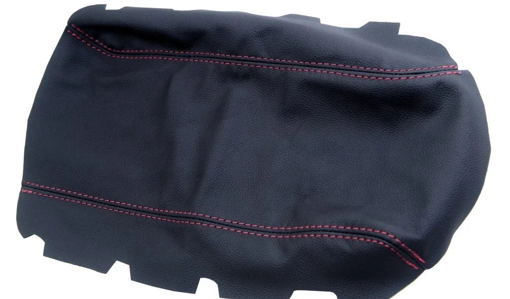Leather Center Console Armrest Cover for Nissan 300ZX (1990–1996) Red Stitch