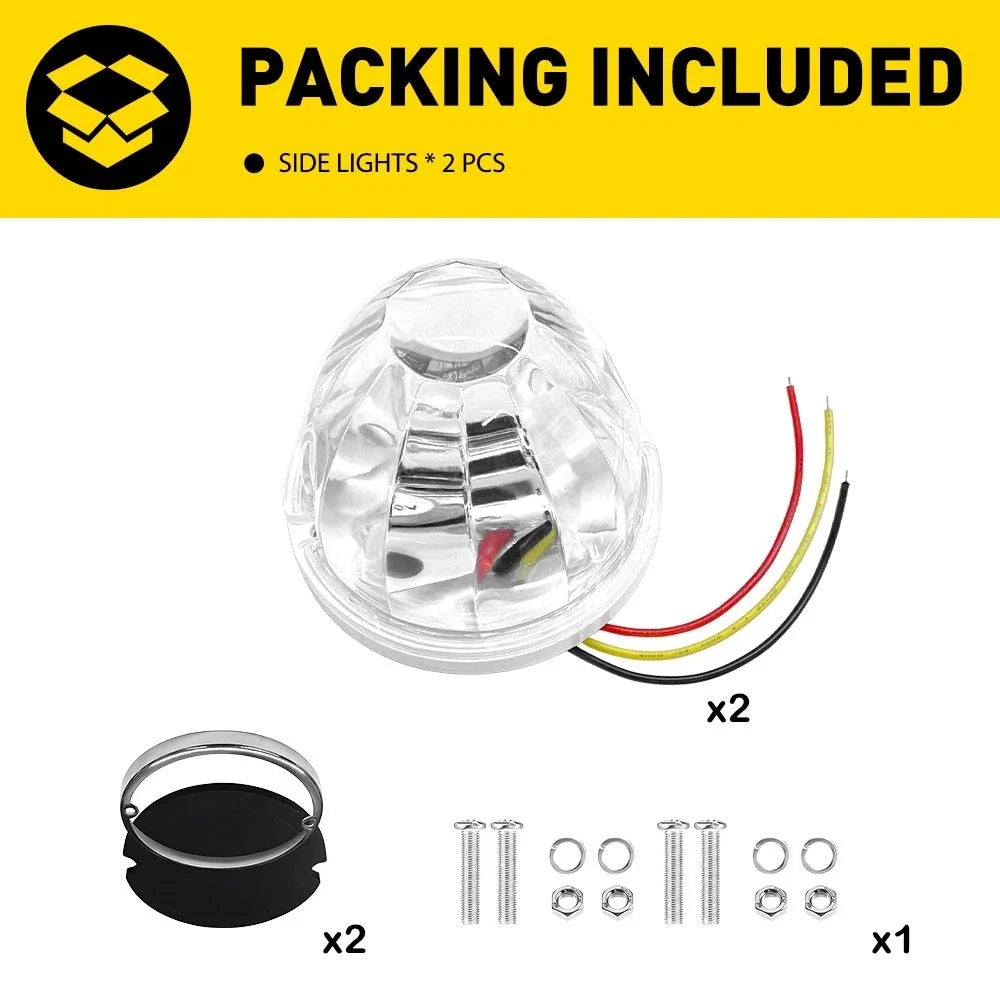 10X White LED Watermelon Marker Lights for Truck Trailer (12V–24V)