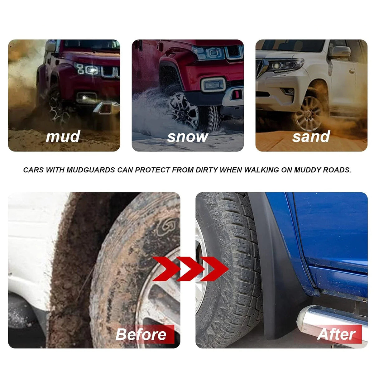 Front & Rear Splash Guards Mud Flaps for Toyota Tacoma (2016–2023)
