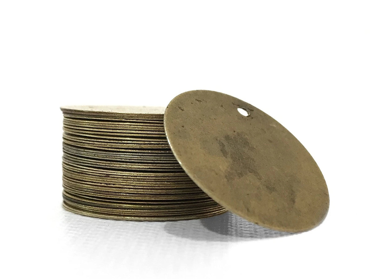 Set of 200 Antique Bronze Tone 13/16 Inch Metal Blanks Round