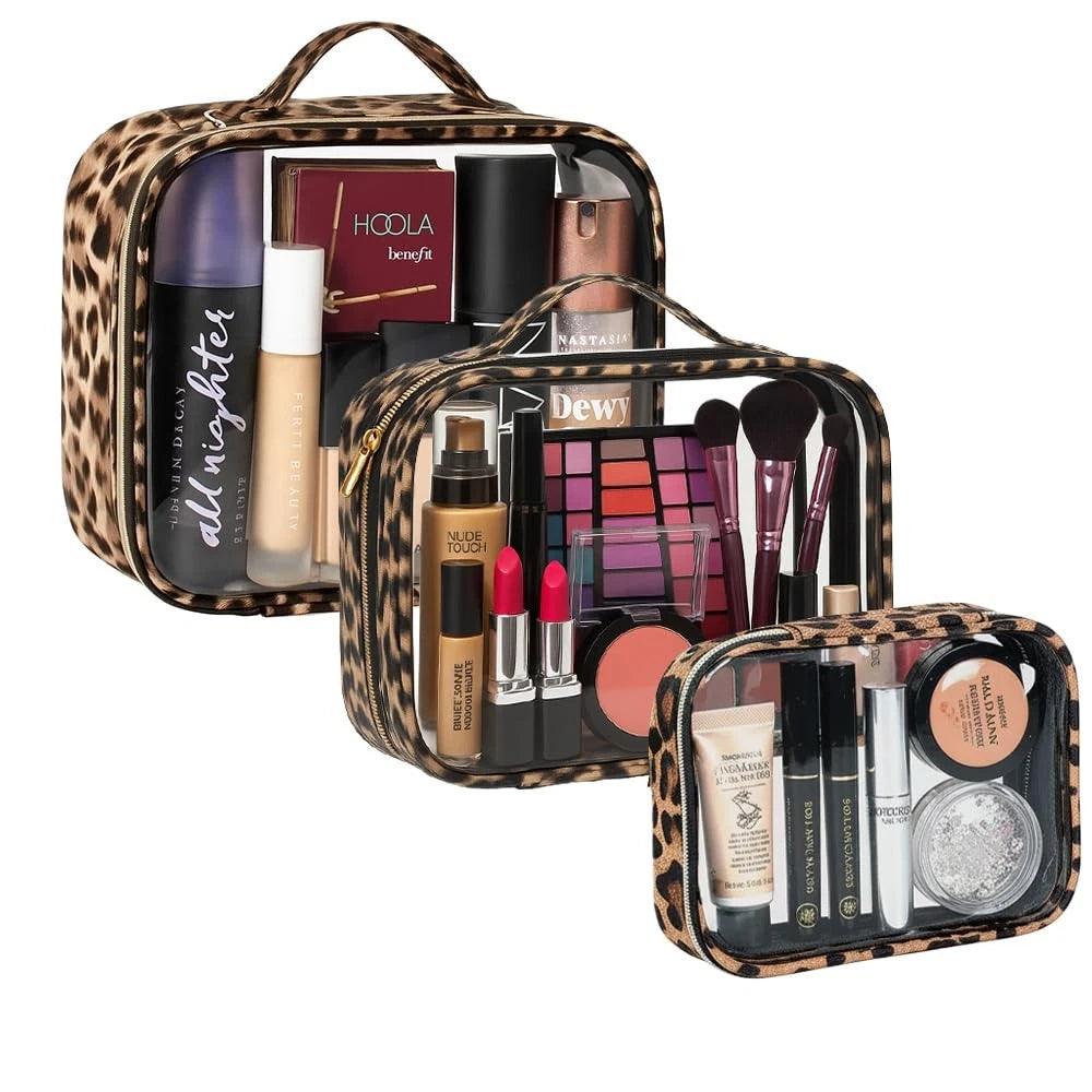 3 Pack Clear Toiletry Bag for Women, TSA Approved