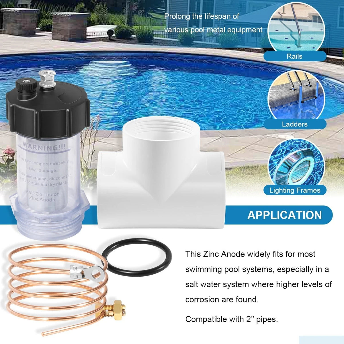 Zinc Anode for Pool Tool 2 in In-Line Anti Electrolysis 104-D