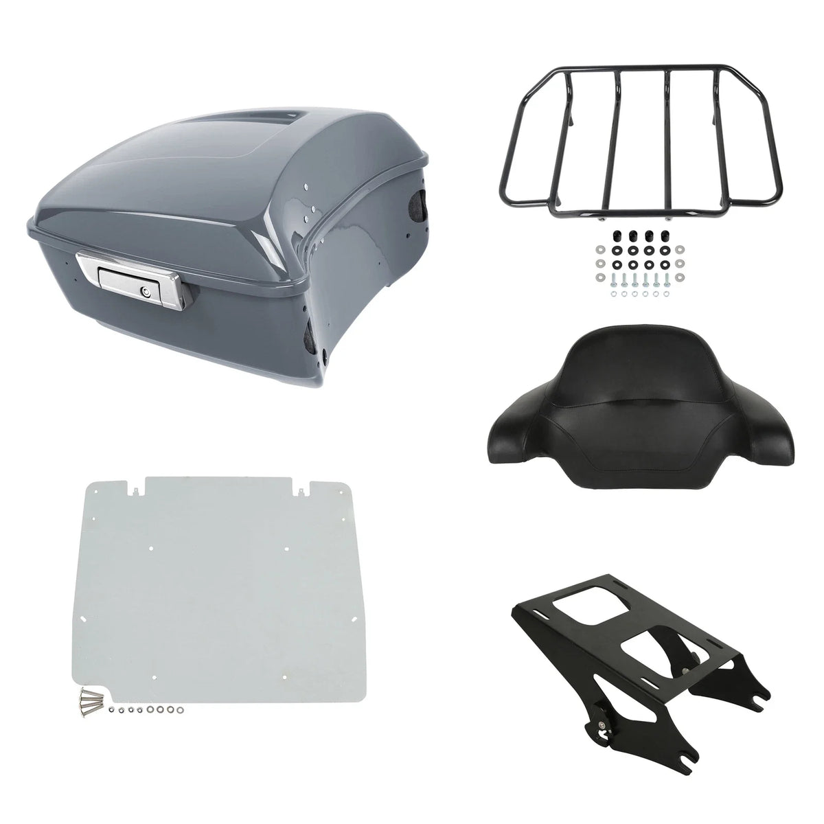 Trunk Pad Plate Mount Rack for Harley Road Glide (2014–2026) Gunship Gray