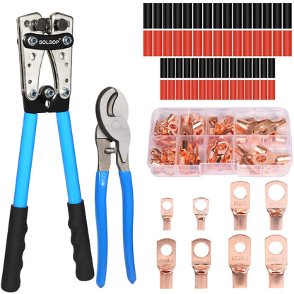 Battery Cable Crimper Tool for AWG 10, 8, 6, 4, 2, 1/0