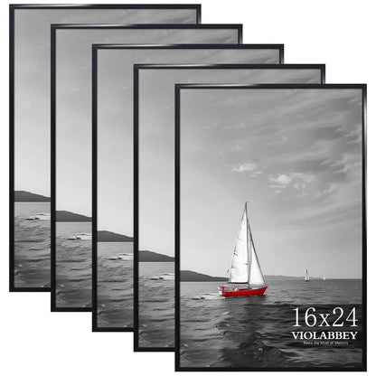 Set of 5 Black 16x24 Poster Frames for 16x24 Prints