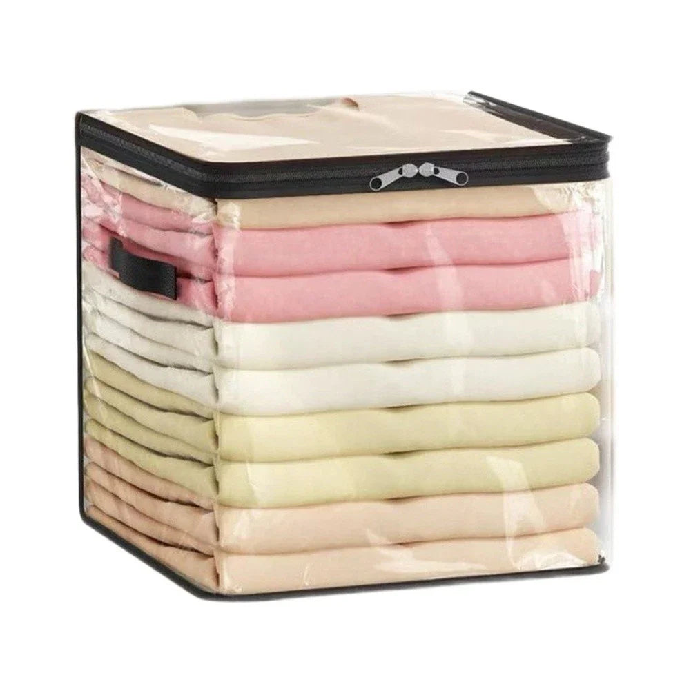 Storage Bag for Tidy Living Space (Clear PVC, Dual-Zipper)