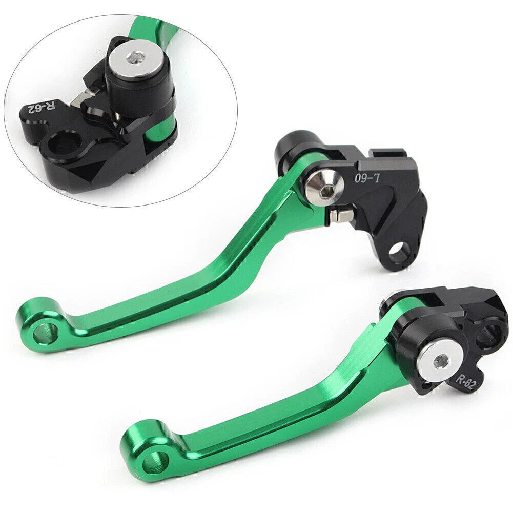 Green Pivot Brake Clutch Levers for Suzuki RM125 RM250 RM85 (2001-2008)