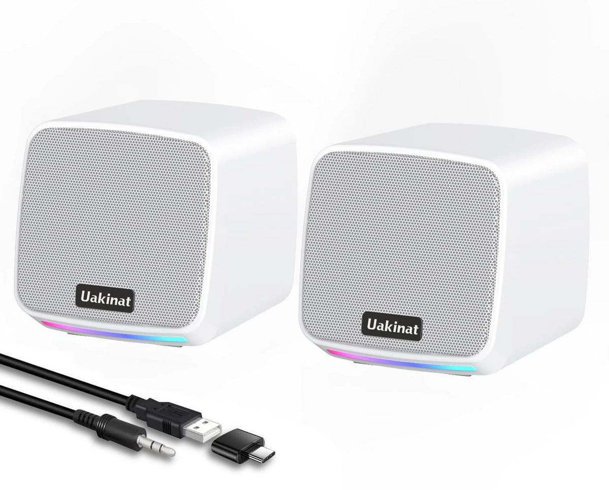 Uakinat USB Powered 3.5mm Aux Speakers for Desktop PC (No Part Numbers)