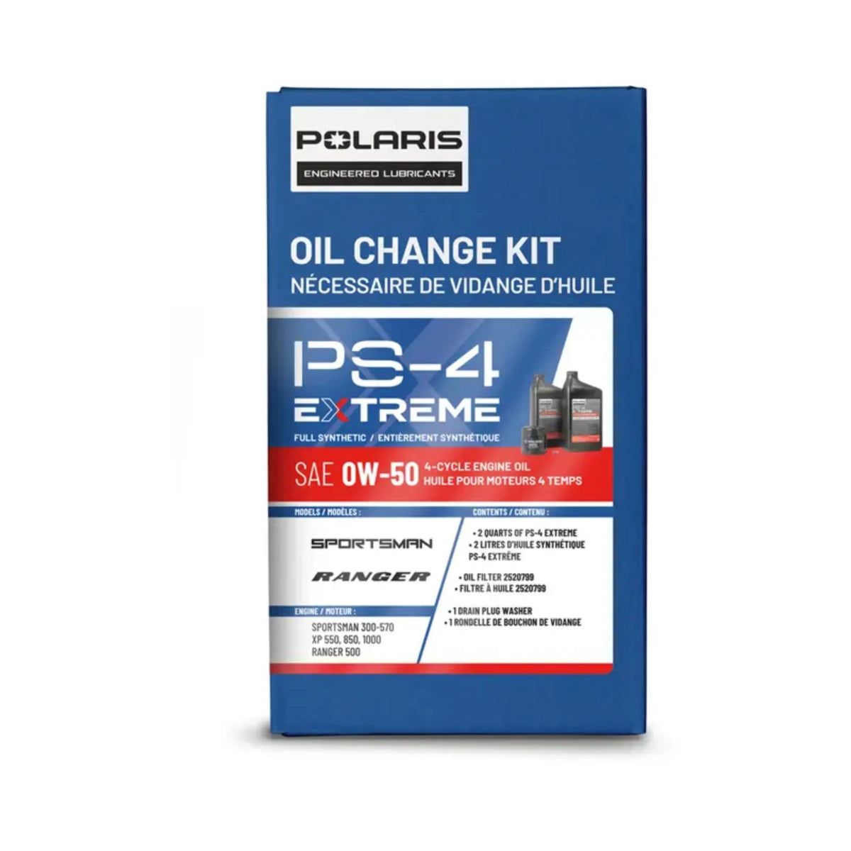 Full Synthetic Oil Change Kit for Polaris (PS-4 Extreme 0W-50) 2890055