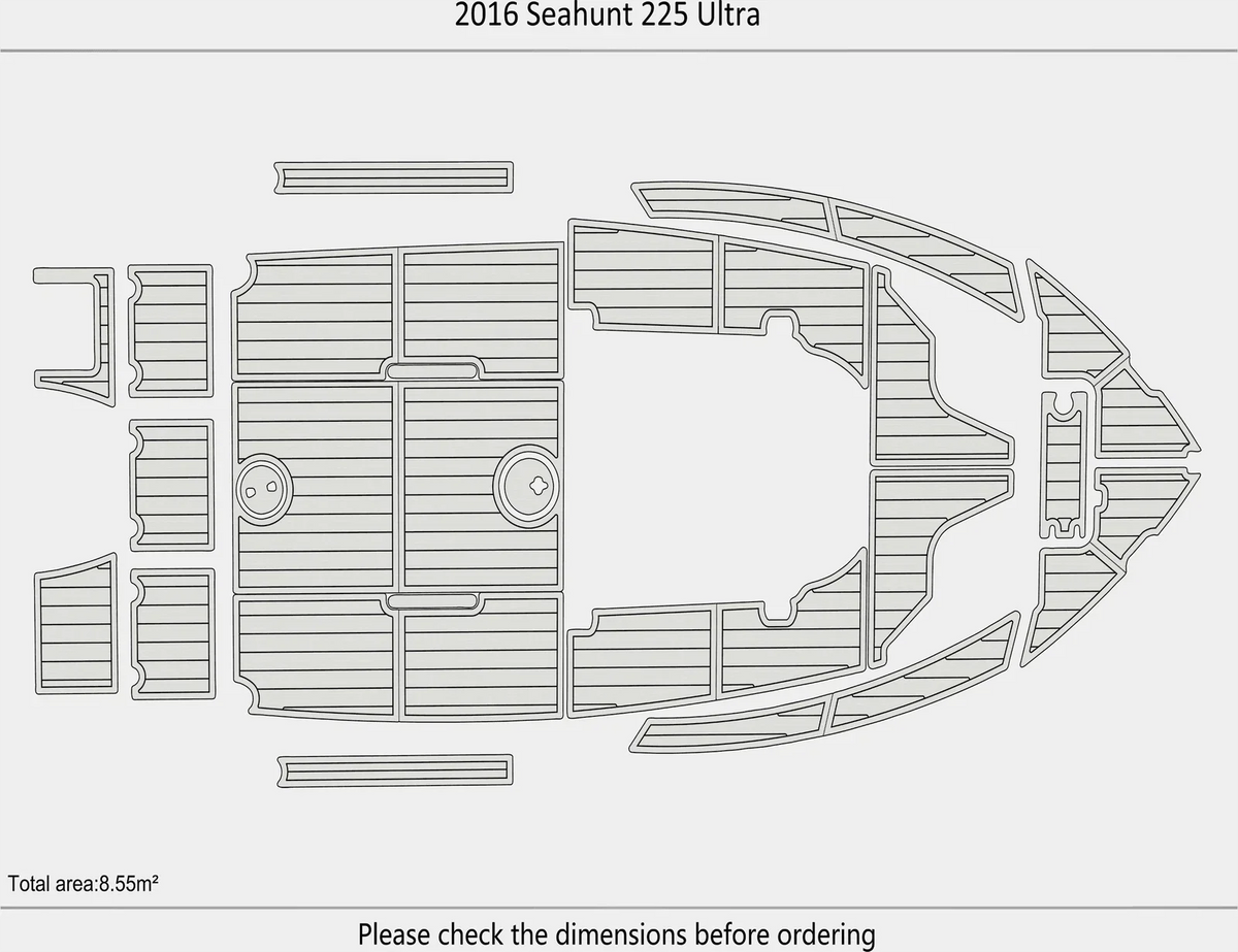 EVA Pads for Sea Hunt 225 Ultra (2016) - Cockpit Foam Floor Mat