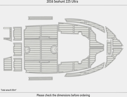 EVA Pads for Sea Hunt 225 Ultra (2016) - Cockpit Foam Floor Mat