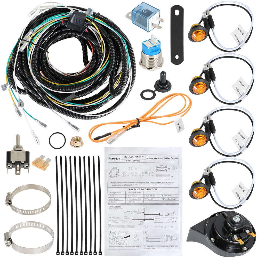 LED Turn Signal Light Kit with Horn for John Deere Gator TE (2008) B0401-00901BK
