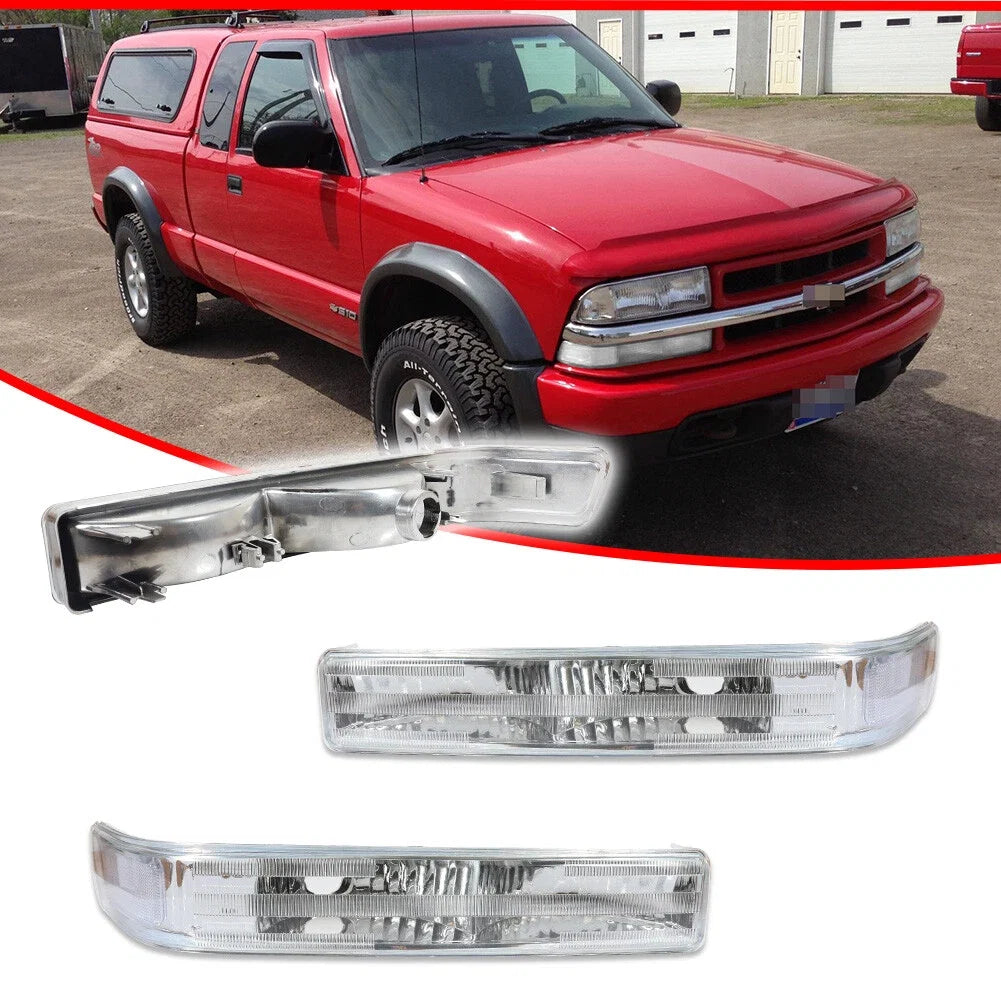 Clear Front Bumper Parking Signal Lights for Chevy S10 Blazer GMC Sonoma (1998–2004)