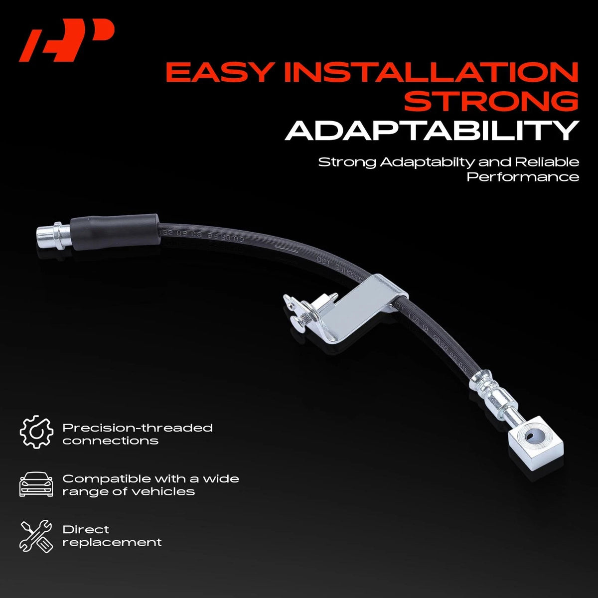 Front Left Brake Hydraulic Hose for Chevy Malibu, Saturn Aura, Pontiac (2204634)