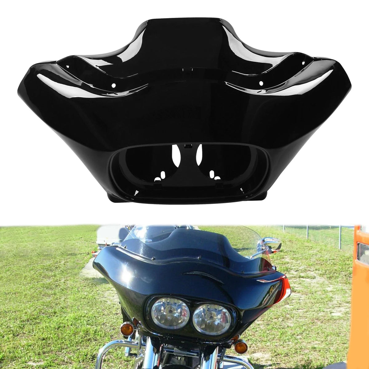 Vivid Black Injection ABS Inner & Outer Fairing for Harley FLTR Road Glide (1998–2013)