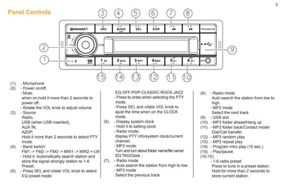 VDO Continental TR7412UB-OR Radio for European Vehicles (12V)
