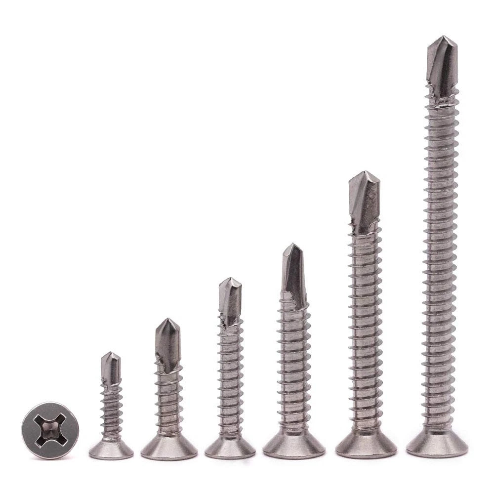 8 x 1-1/2" Phillips Flat Head Stainless Sheet Metal Screws