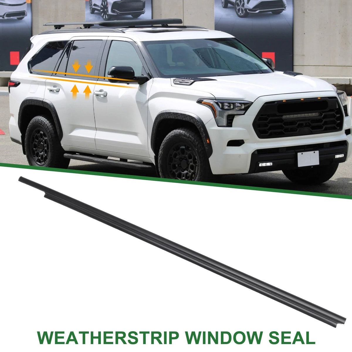 1pc Rear Right Window Seal No. 681630C031 for Toyota Sequoia (2008–2022)