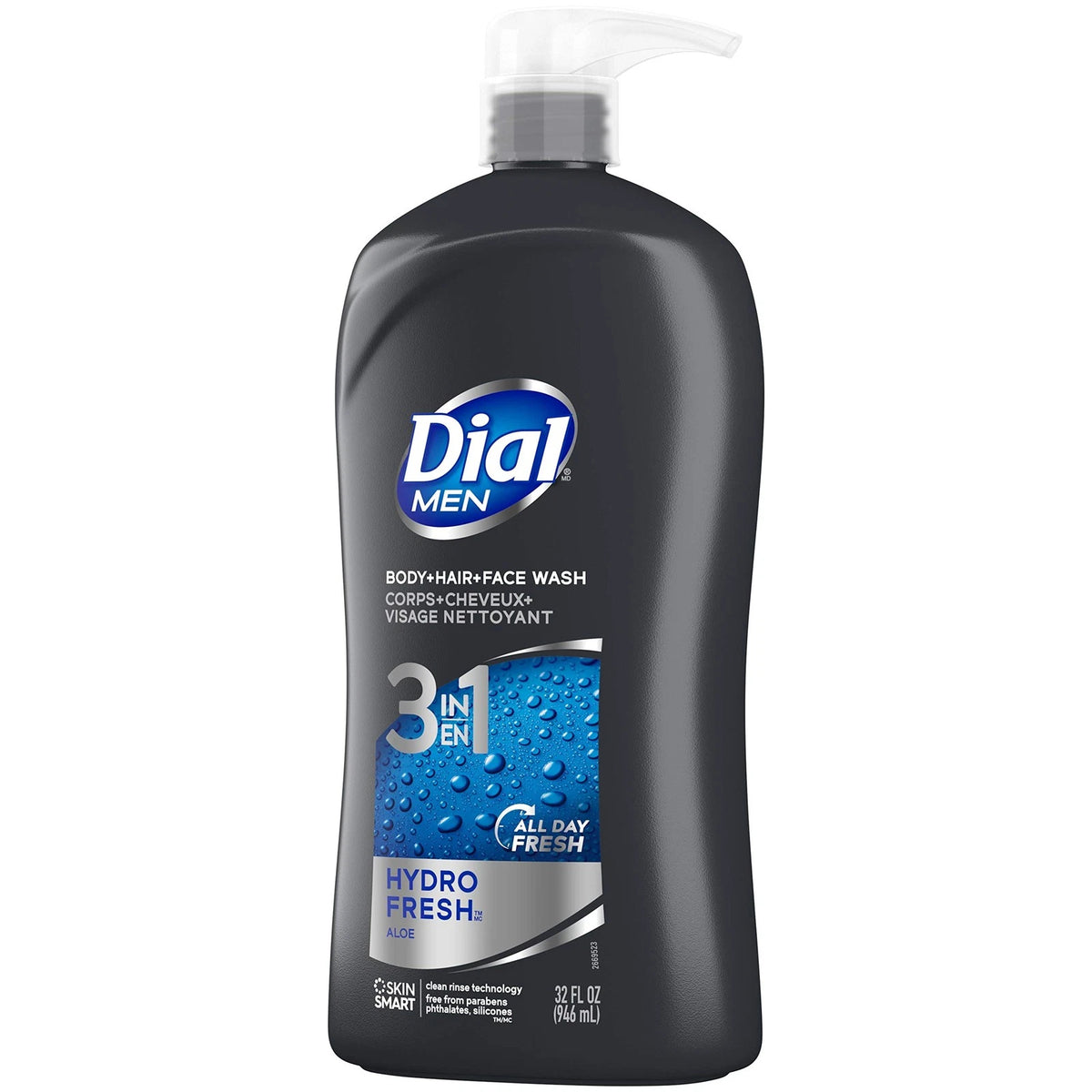 Pack of 2 Dial Men 3 in 1 Body, Hair and Face Wash 32 Fl Oz