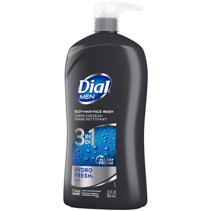 Pack of 2 Dial Men 3 in 1 Body, Hair and Face Wash 32 Fl Oz