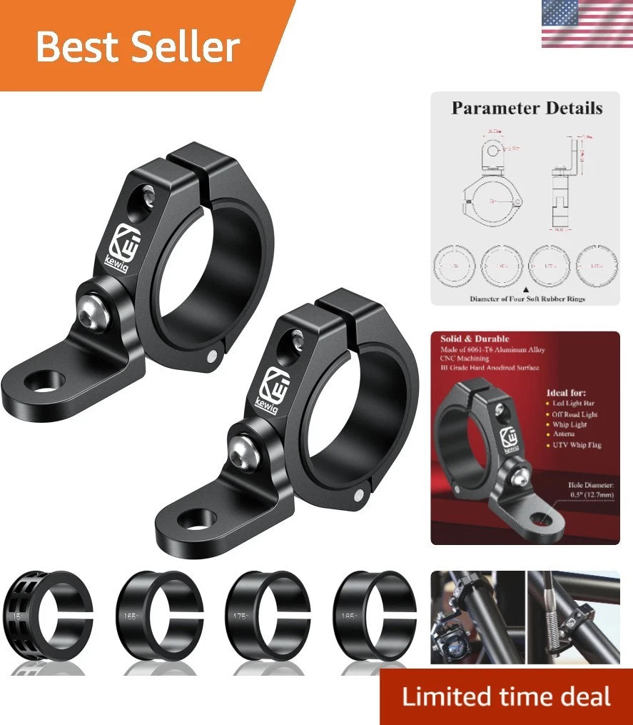 Set of 2 UTV Whip Light Mounts for UTV & Off-Road Vehicles
