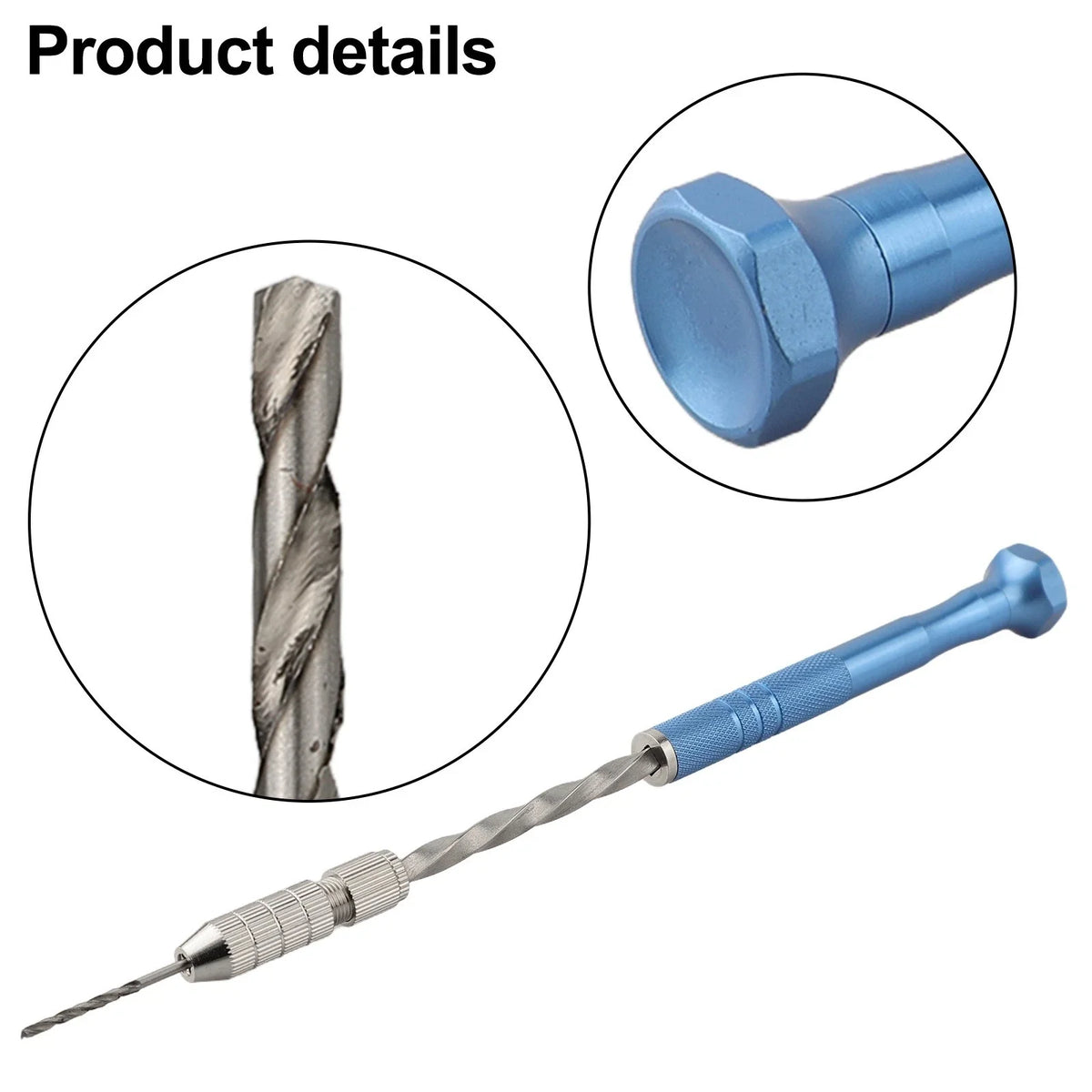 Lightweight Extended Length Hand Drill in Blue Finish