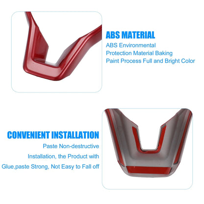 Red ABS Plastic Steering Wheel Cover Trim for Nissan Altima (2019–2022)
