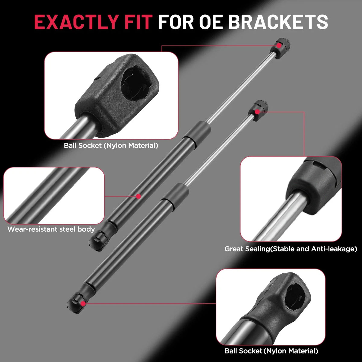 2x Front Hood Lift Supports for Hyundai Santa Fe (2013–2018)