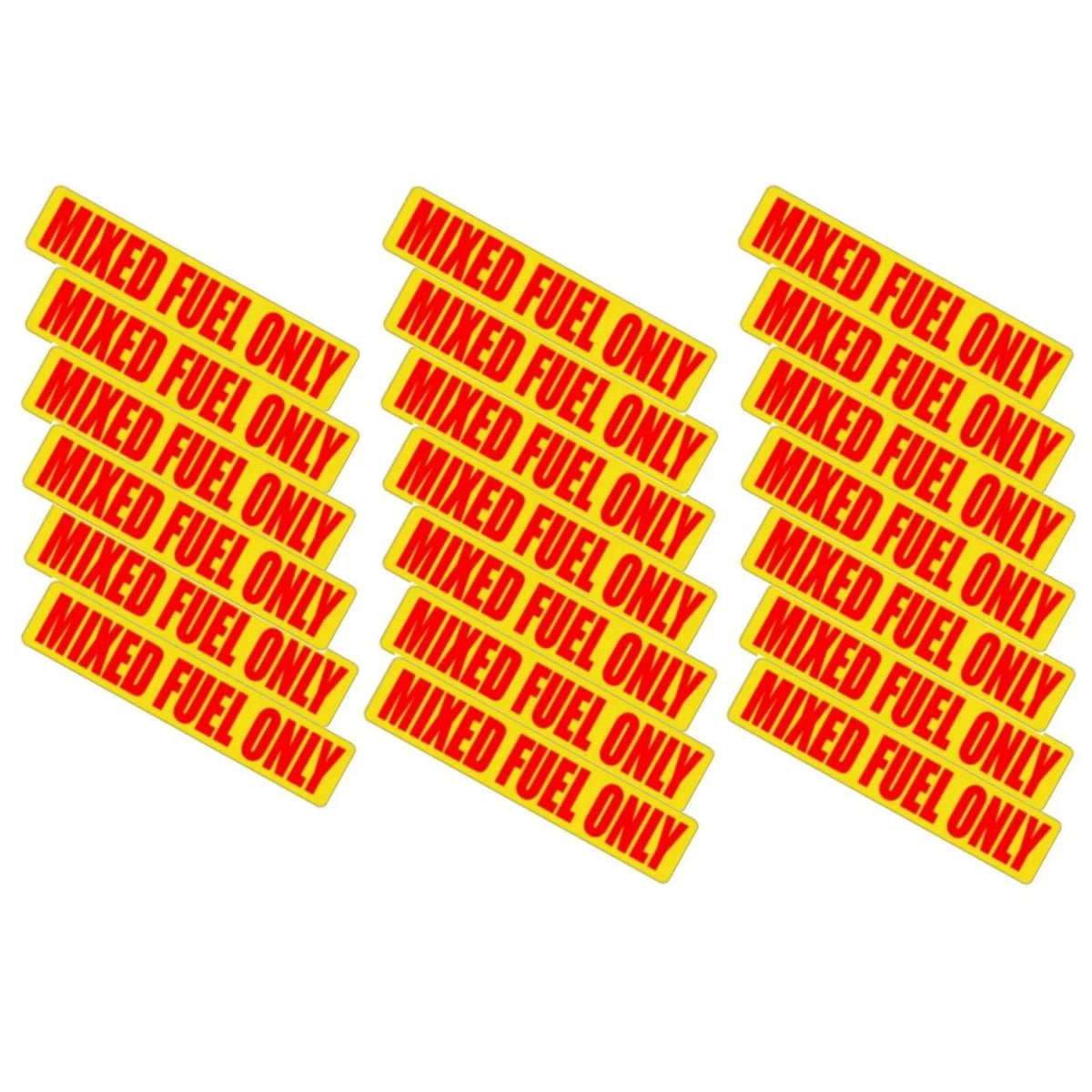 Mixed Fuel Only Vinyl Stickers for Motorcycle 2 Cycle (20 Pack)