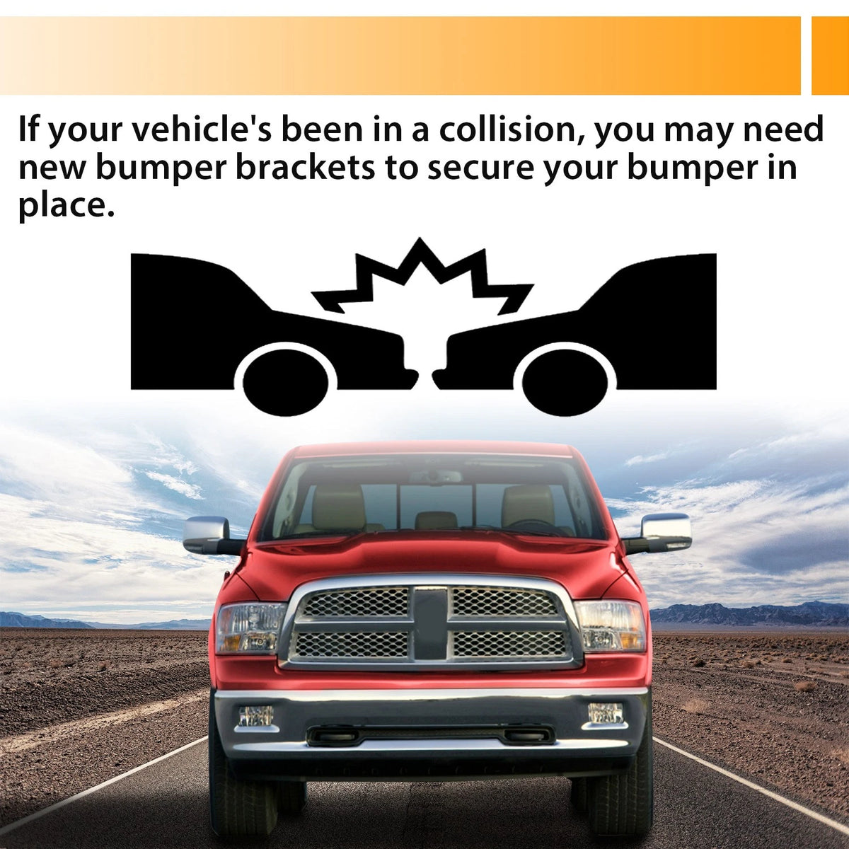 2X Front Bumper Bracket Mount Kit for Dodge Ram 1500 (2009–2012) - CON-A000000065, 68056631AA, CH1061102