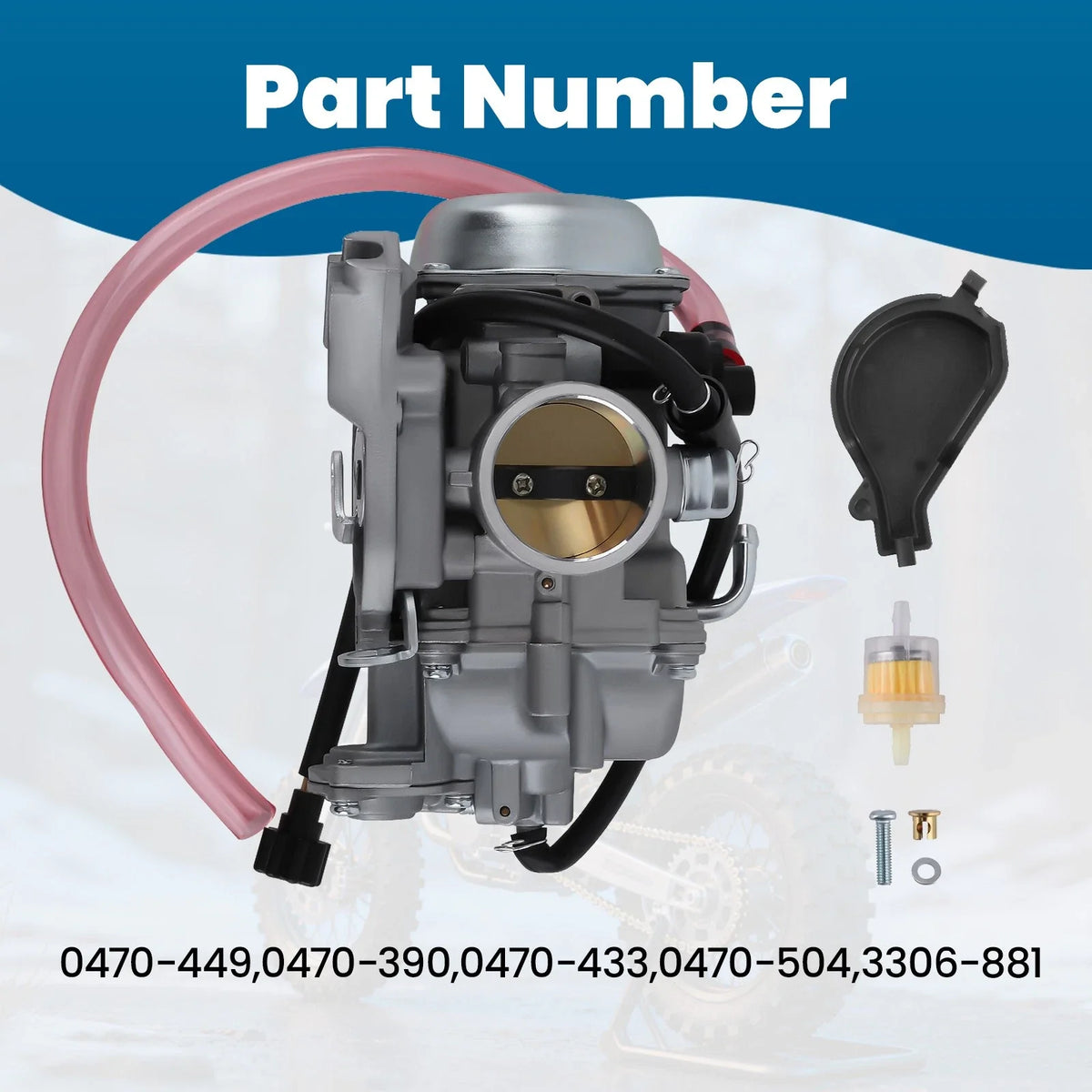 Carburetor Assembly for Arctic Cat DVX 300 (2009–2015) 0470-449 0470-390