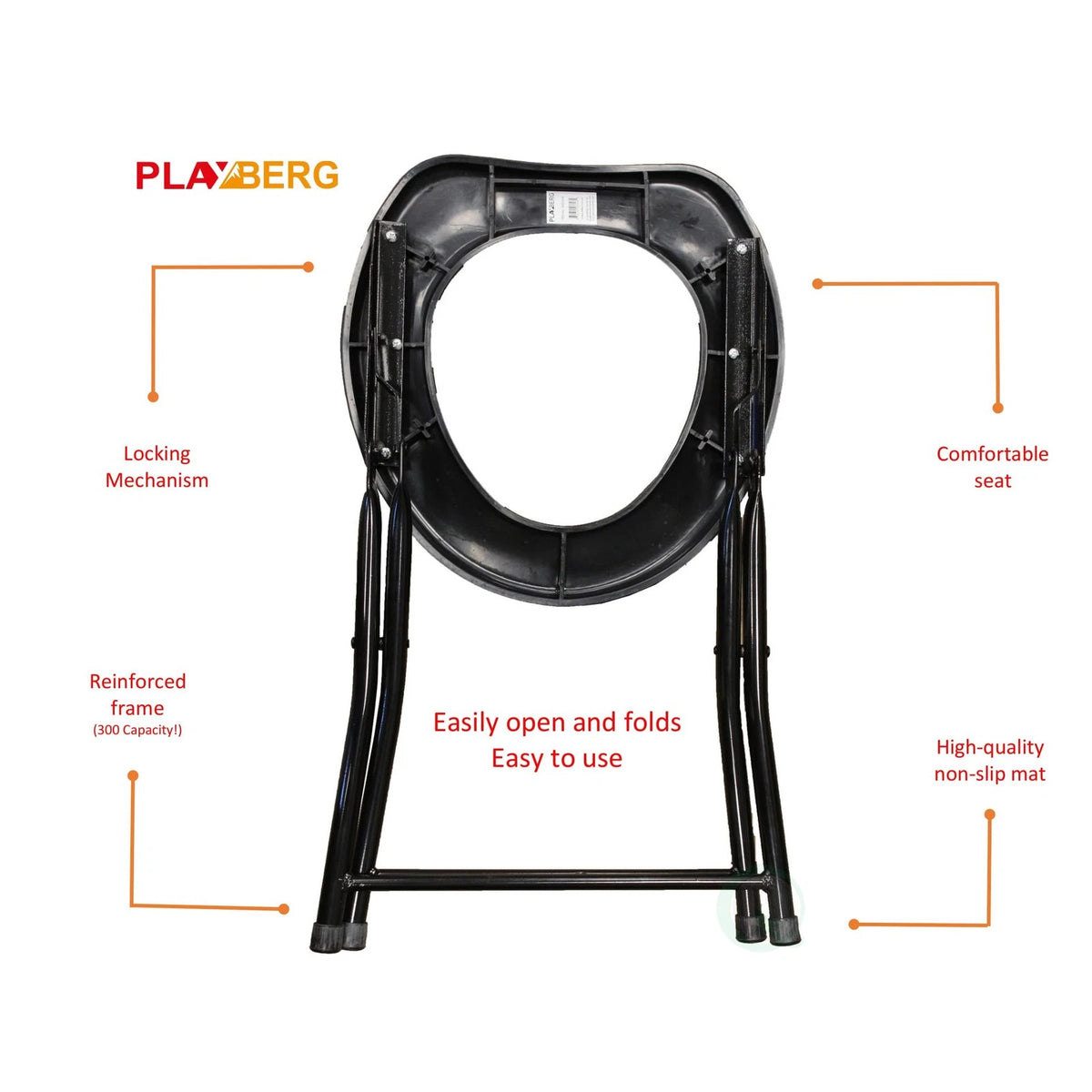 Folding Portable Toilet Seat for Camping (13.75 W x 14.5 L x 14 H)