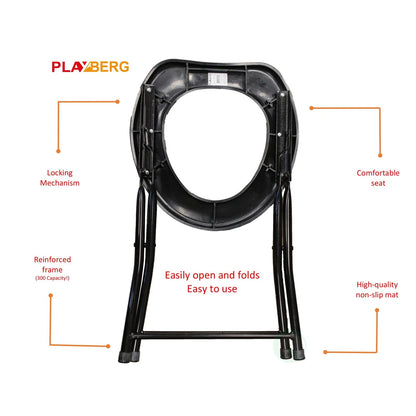 Folding Portable Toilet Seat for Camping (13.75 W x 14.5 L x 14 H)