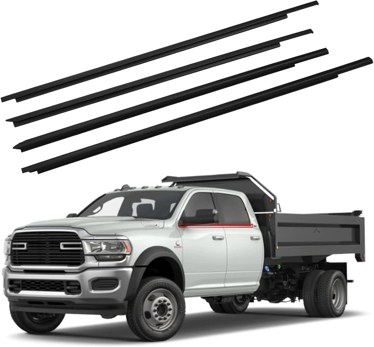 4X Durable Window Weatherstrip for Dodge Ram (2009–2023)