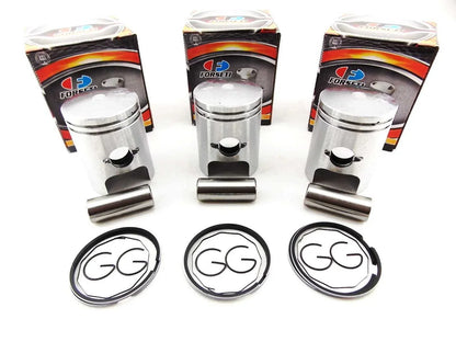 1. 1.00mm O/S Piston Kit with 46mm Rings & Pins for Kawasaki KH250 A5 (1976)