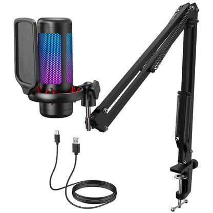 Gaming Microphone Set with Boom Arm for Universal Use (2023)