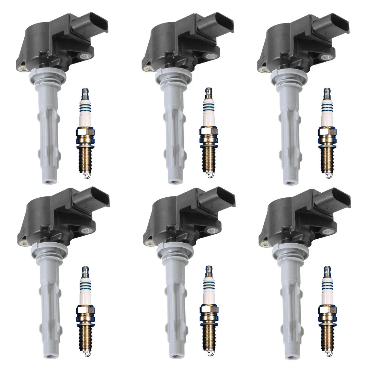 Set of 6 Ignition Coils & Iridium Spark Plugs for Mercedes W203 W204 C209