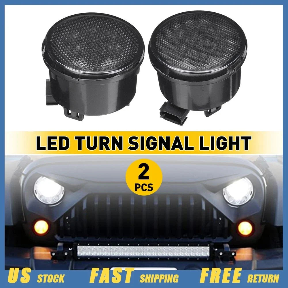LED Turn Signal & Marker Side Fender Lights for Jeep Wrangler JK (2007–2018)
