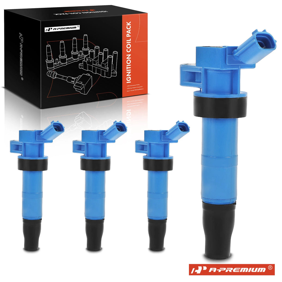 Set of 4 Blue Ignition Coils for Hyundai Sonata (2008–2014) Kia Optima Sorento, 273003F100, 273013F100, 273002G000, UF611