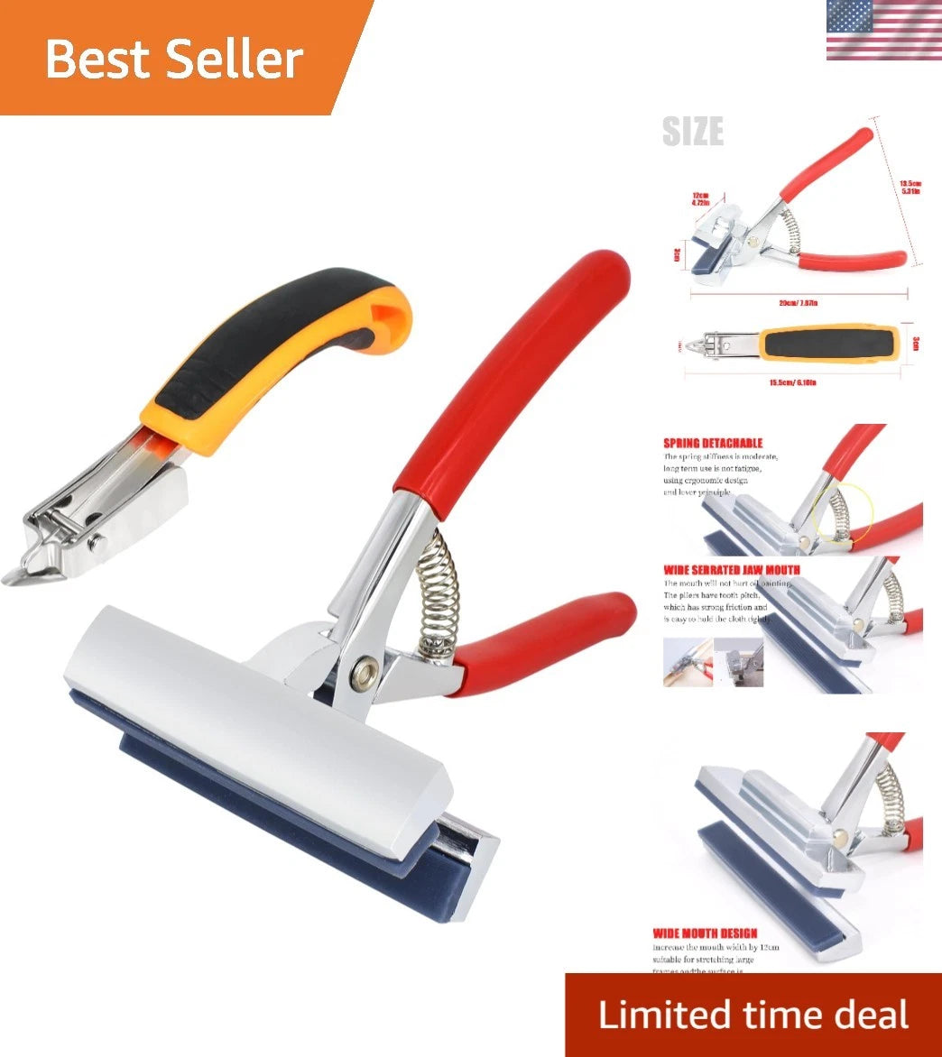 Durable Anti-Corrosion Pliers with Spring Handle & Staple Remover Combo
