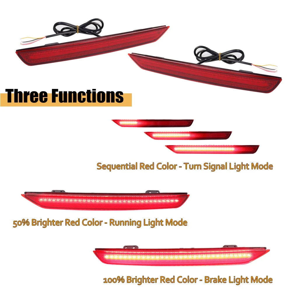 Red Lens Tail Brake Fog Lights for Honda Odyssey (2011–2017)