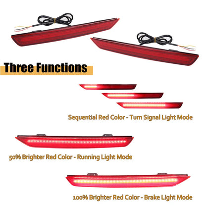 Red Lens Tail Brake Fog Lights for Honda Odyssey (2011–2017)