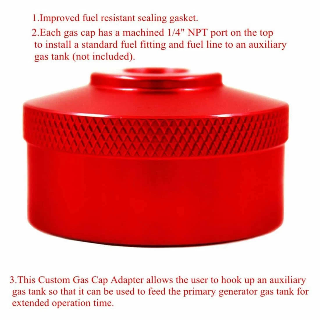 Extended Run Fuel Gas Cap for Honda Generator EU2000i EU1000i (XL-OIL-CAP-RD)